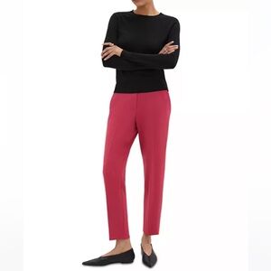 NWT Theory $245 Theory Admiral Crepe Treeca Pull-On Pant Size 00 Deep Rose
